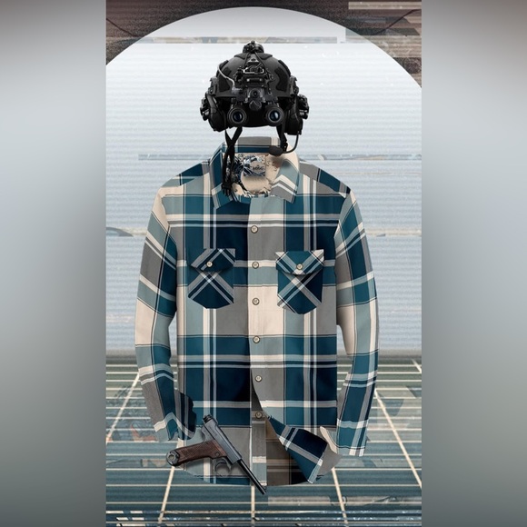 retro rifle Other - The Great Wave Button Down And Flannel Shirt - Size 2XL